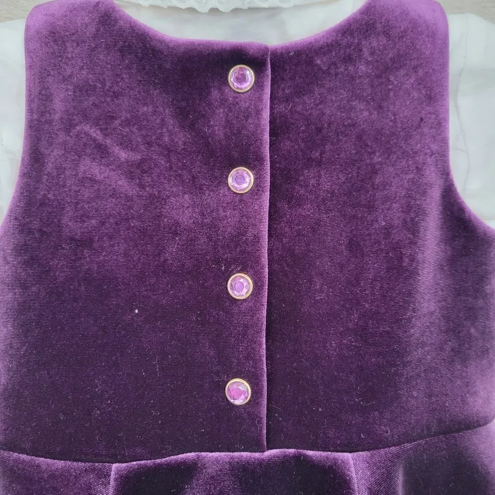 Girls Winter Fall Dress Bundle Formal Special Occasions Purple Velvet Black Cord